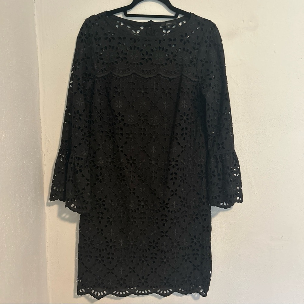 J. Crew Black Sheath Dress with Bell Sleeves - Picture 2 of 5